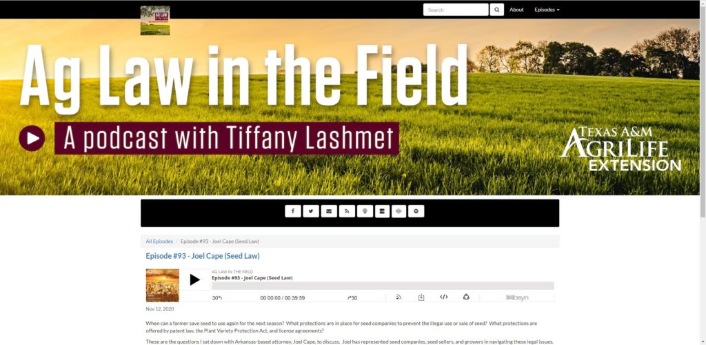 Ag Law in the Field podcast cover